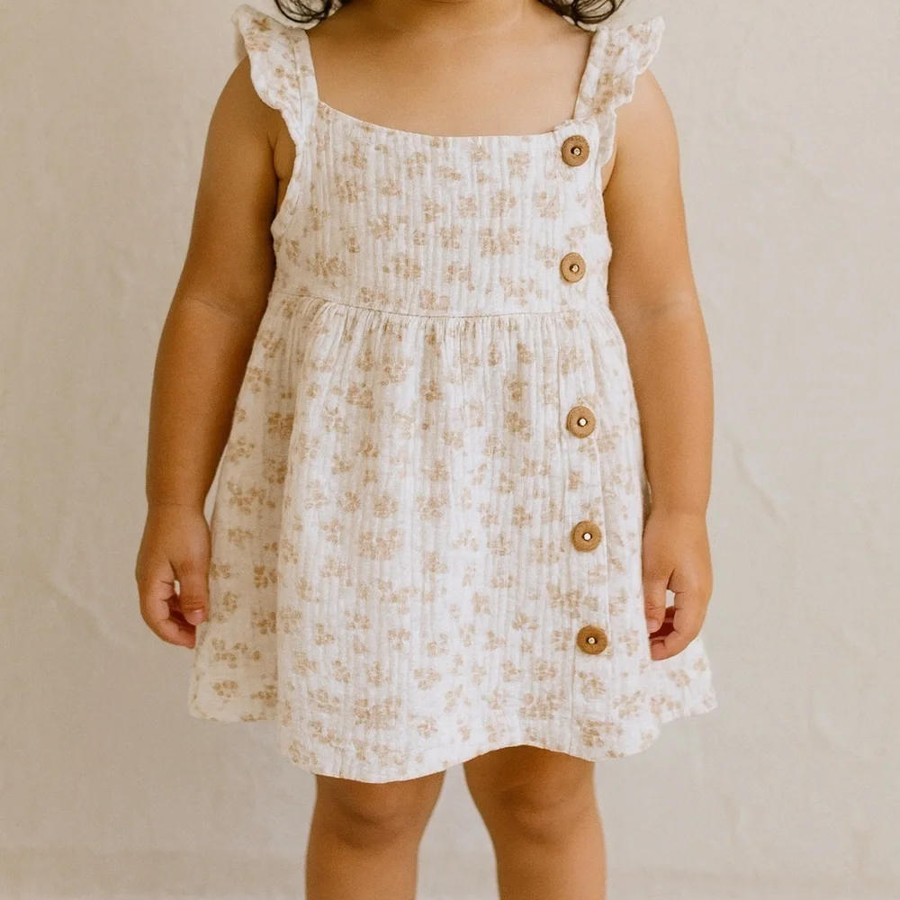 ✨ Rabbit + Bear by Emily & Oliver Floral Button Dress (3T)